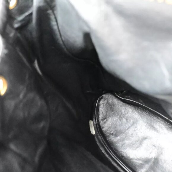 CHANEL CC Logo DUMA Matelasse Chain Backpack Bag Leather Black Vintage 889RK991 main image 14